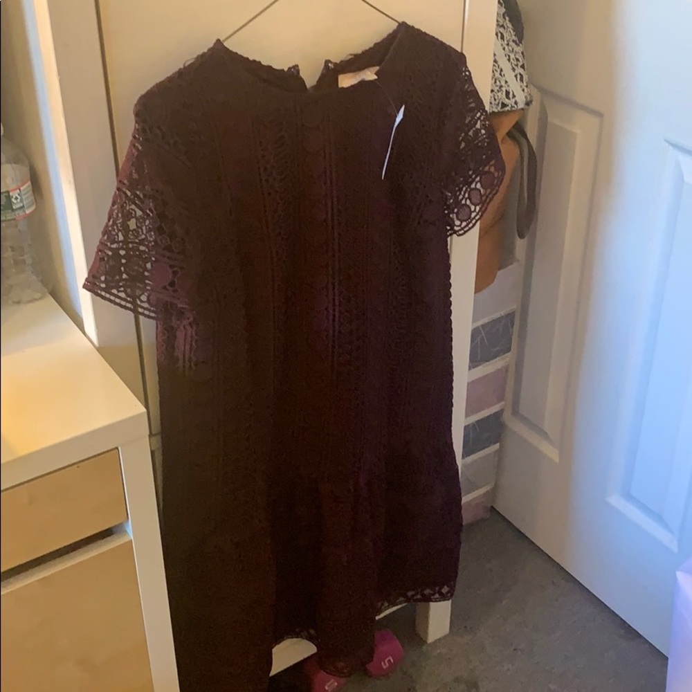 Maroon Lace LOFT Dress - New with Tags